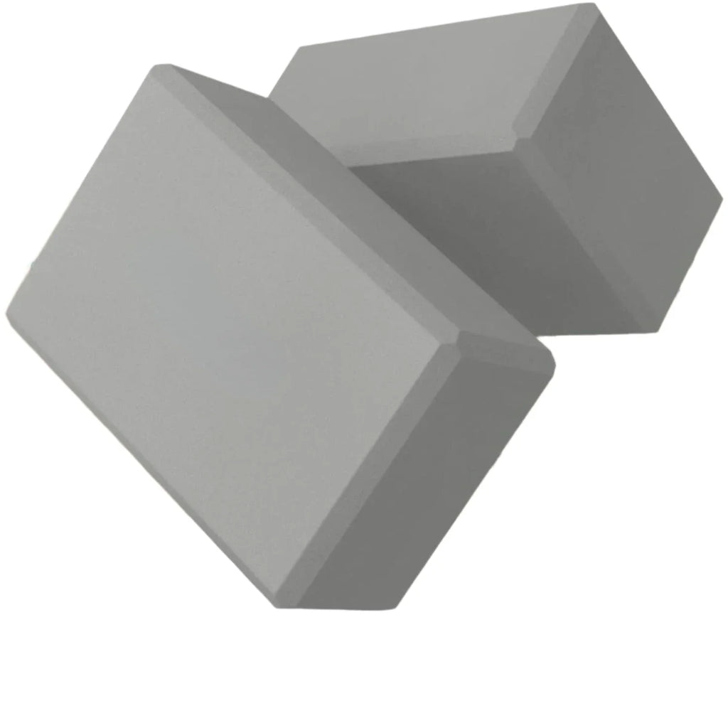NNETM Set of 2 Premium Odor-Resistant Foam Yoga Blocks (Grey)-0