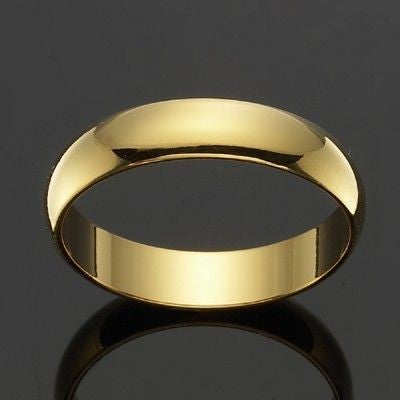 18ct Heavy Yellow Gold Plated Men's 5mm Band Ring - USA MADE-3