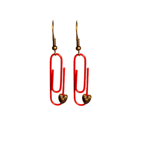 Red Personalised Paperclip Earrings | by lovedbynlanla-0