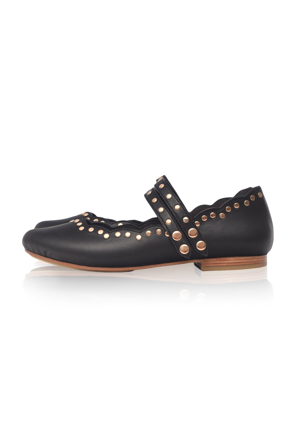 Remy Dual Strap Leather Ballet Flats-4