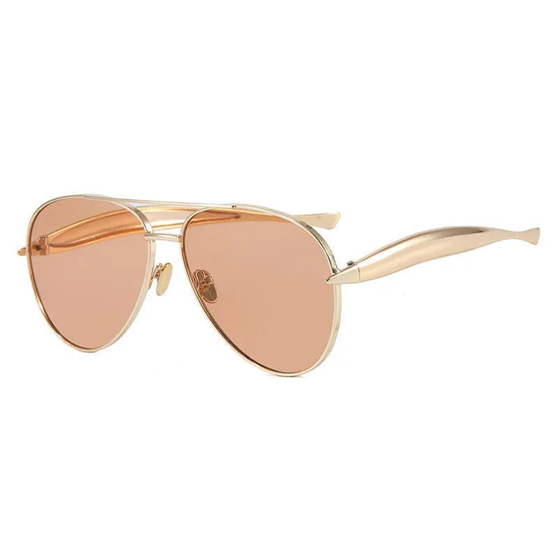 Fearless Gold Oversized Sunglasses-4