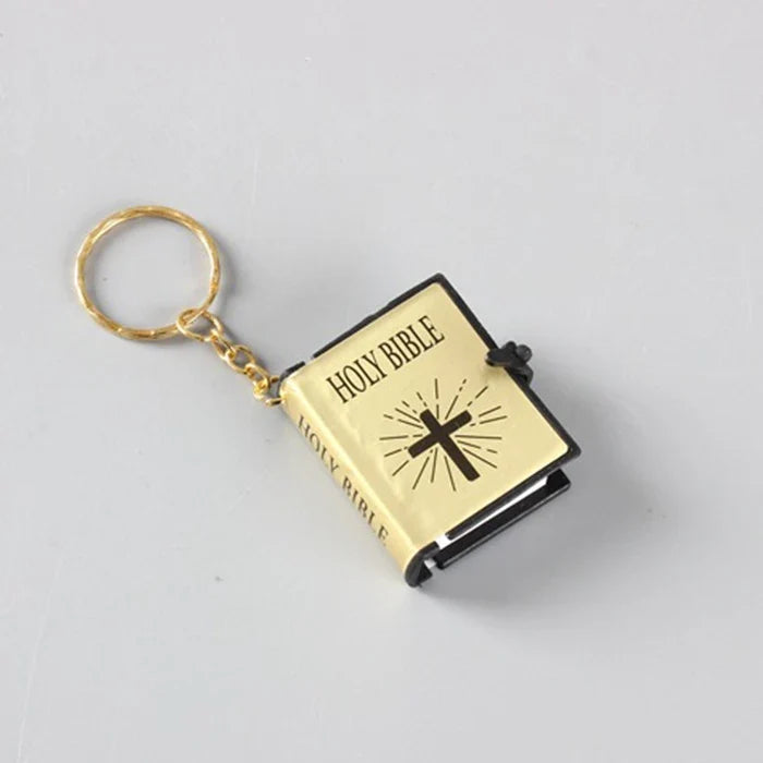 Fashion Holy Bible Keychain Mini Christian English Book Key Ring For Gift-15