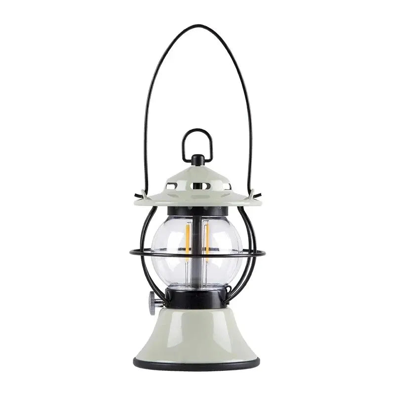 LED Retro Outdoor Camping Lantern Rechargeable Tent Light Adjust Light Modes 200h Runtime 5200mAh Power-0