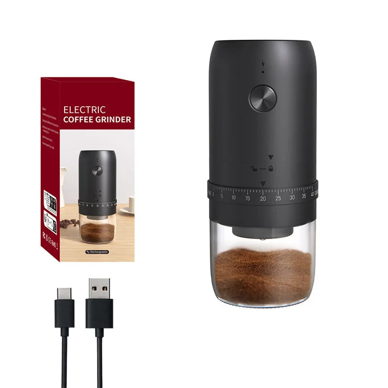 1800mAh Electric Coffee Grinder 40 Level Adjustable Burr Grinder Black-0