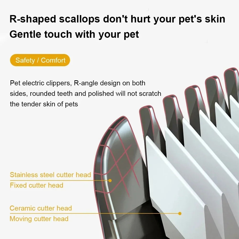 Dog Professional Hair Clipper Electrical Grooming Trimmer for Pets USB Rechargeable Cat Shaver Animals Haircut Machine-3