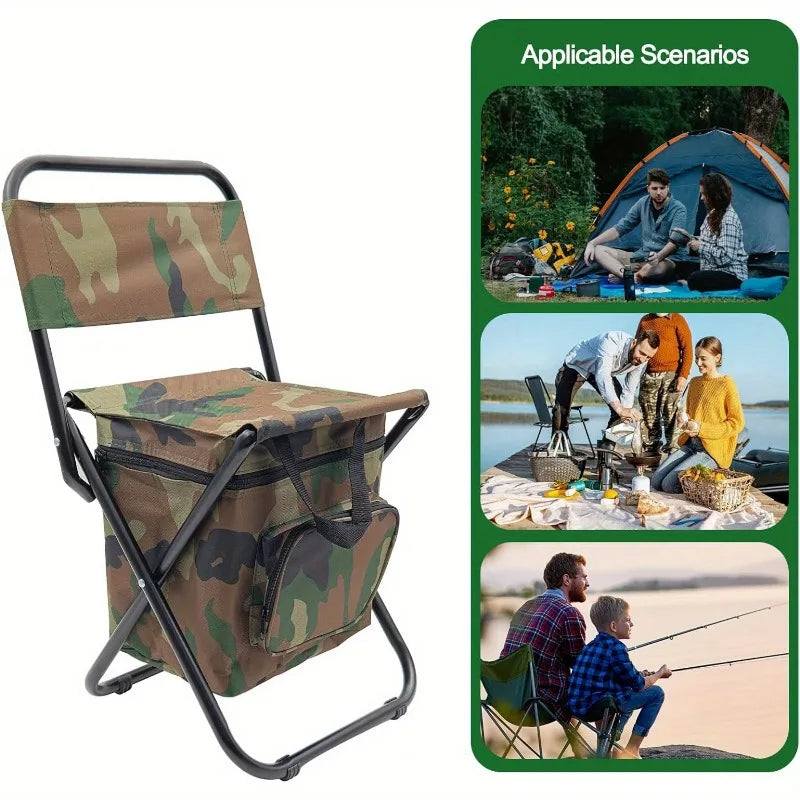 Foldable Camping Chair with Cooler Bag-4