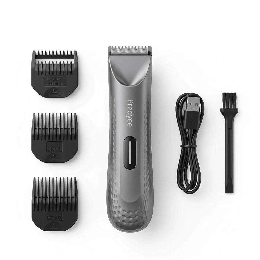 Electric Groin Hair Trimmer for Men,Body Groomer & Pubic Waterproof Hair Trimmer,Replaceable Ceramic Blade-5