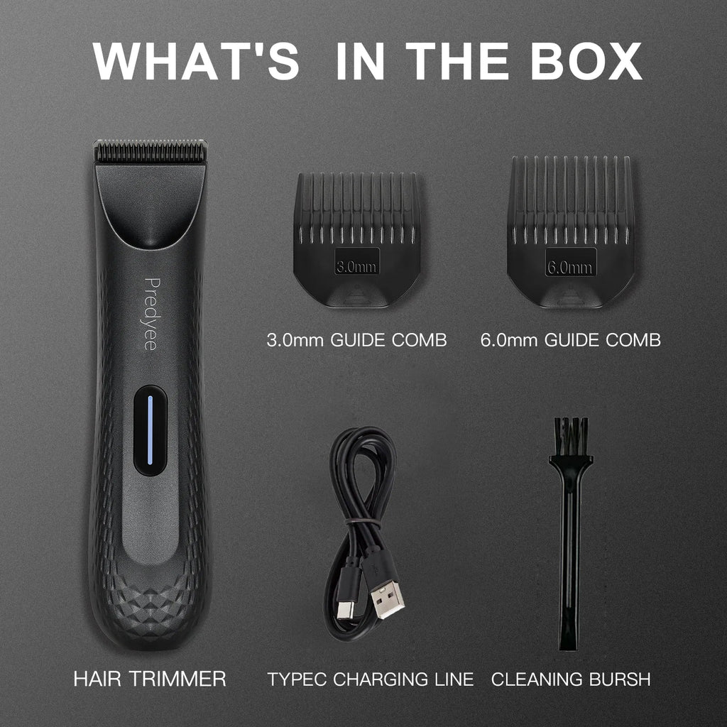 Electric Groin Hair Trimmer for Men,Body Groomer & Pubic Waterproof Hair Trimmer,Replaceable Ceramic Blade-4