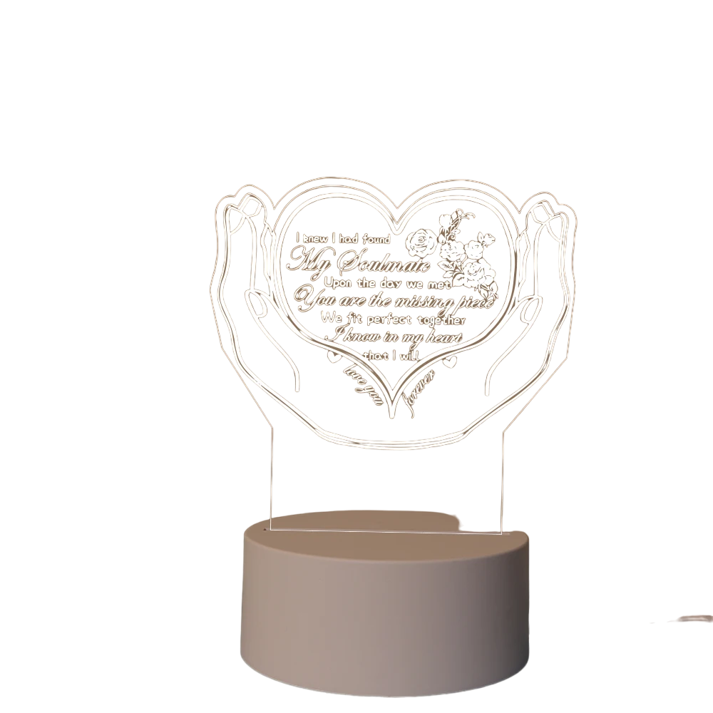 I Love You 3D Acrylic LED Night Light-0