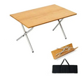Bamboo Folding Camping Table 2-Fold Brown-0