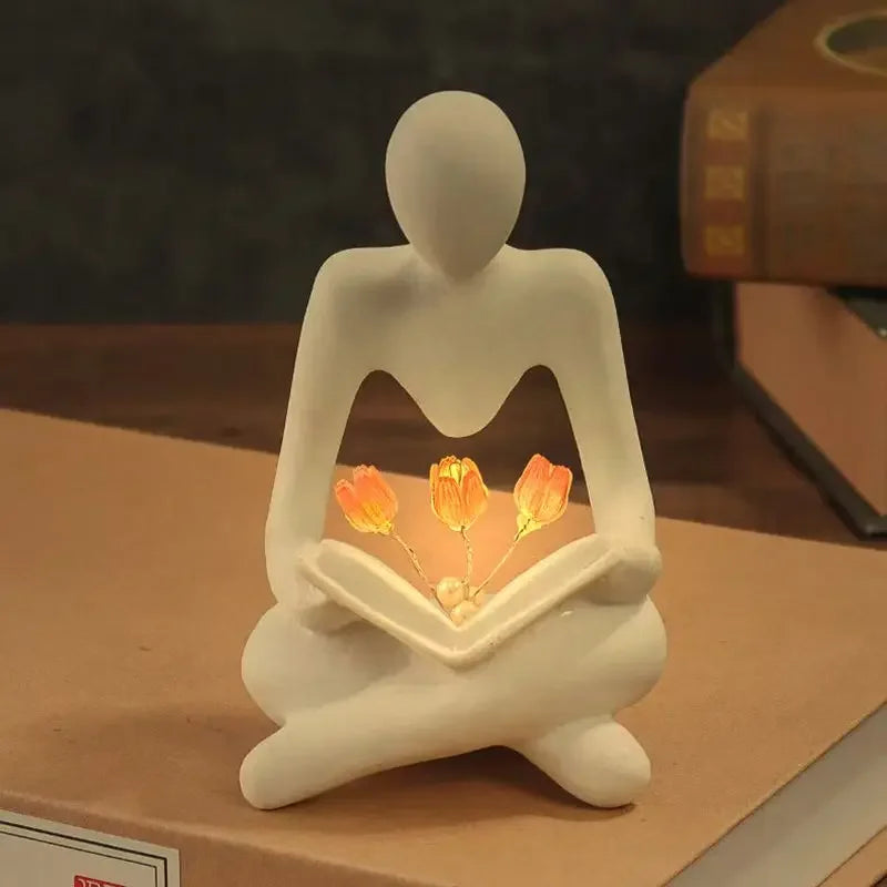 Elegance Illuminated: Abstract Figure Statue Lamp for Stylish Table Decor-2