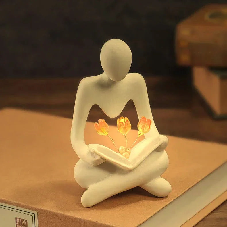 Elegance Illuminated: Abstract Figure Statue Lamp for Stylish Table Decor-4