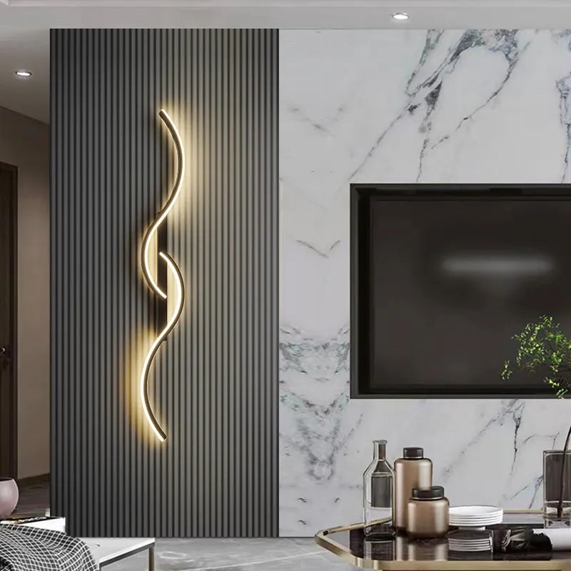 Minimalist LED Wall Lamp - Long Strip Sconces, Black, 100cm-1