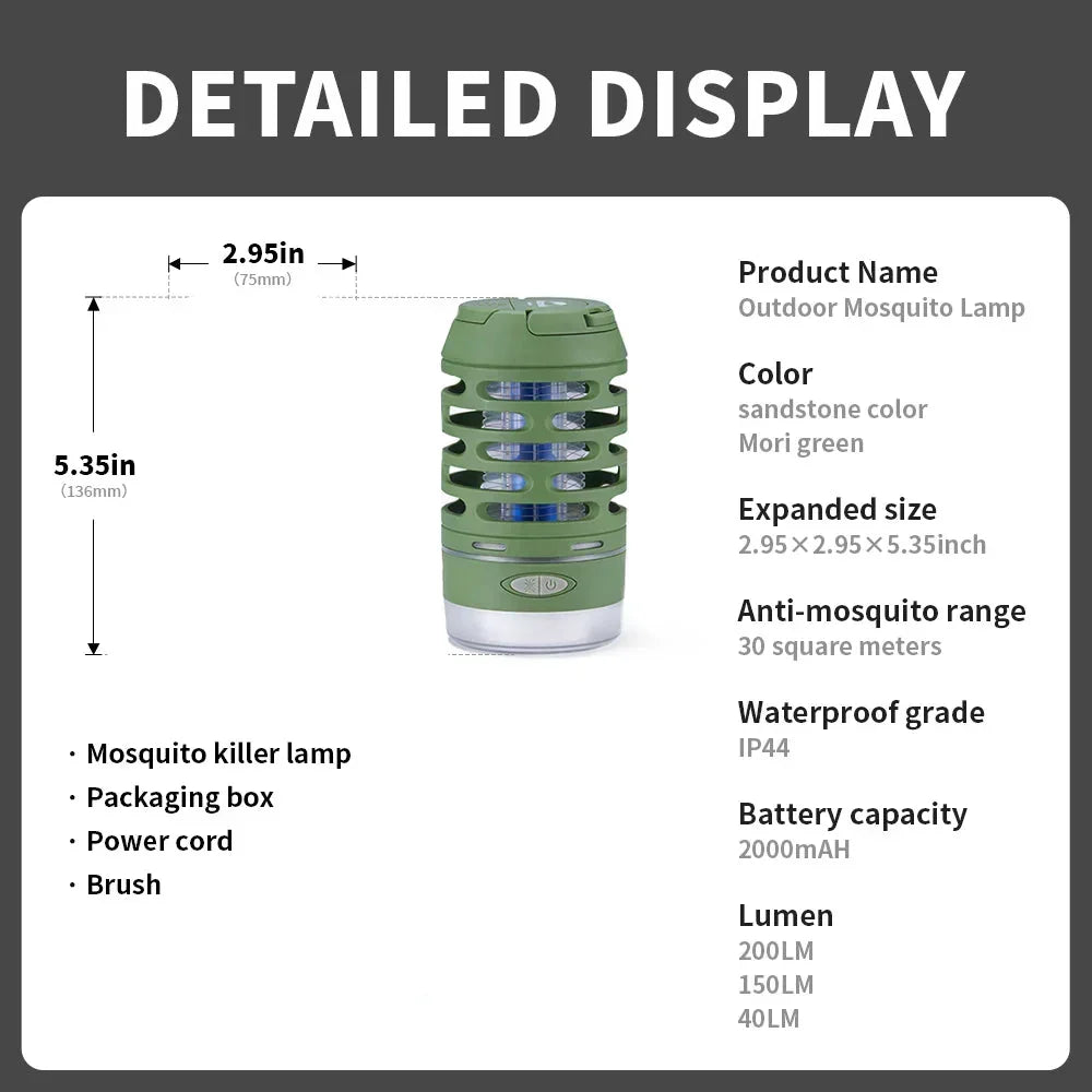 Rechargeable Camping Electric Shock Lamp Green-1