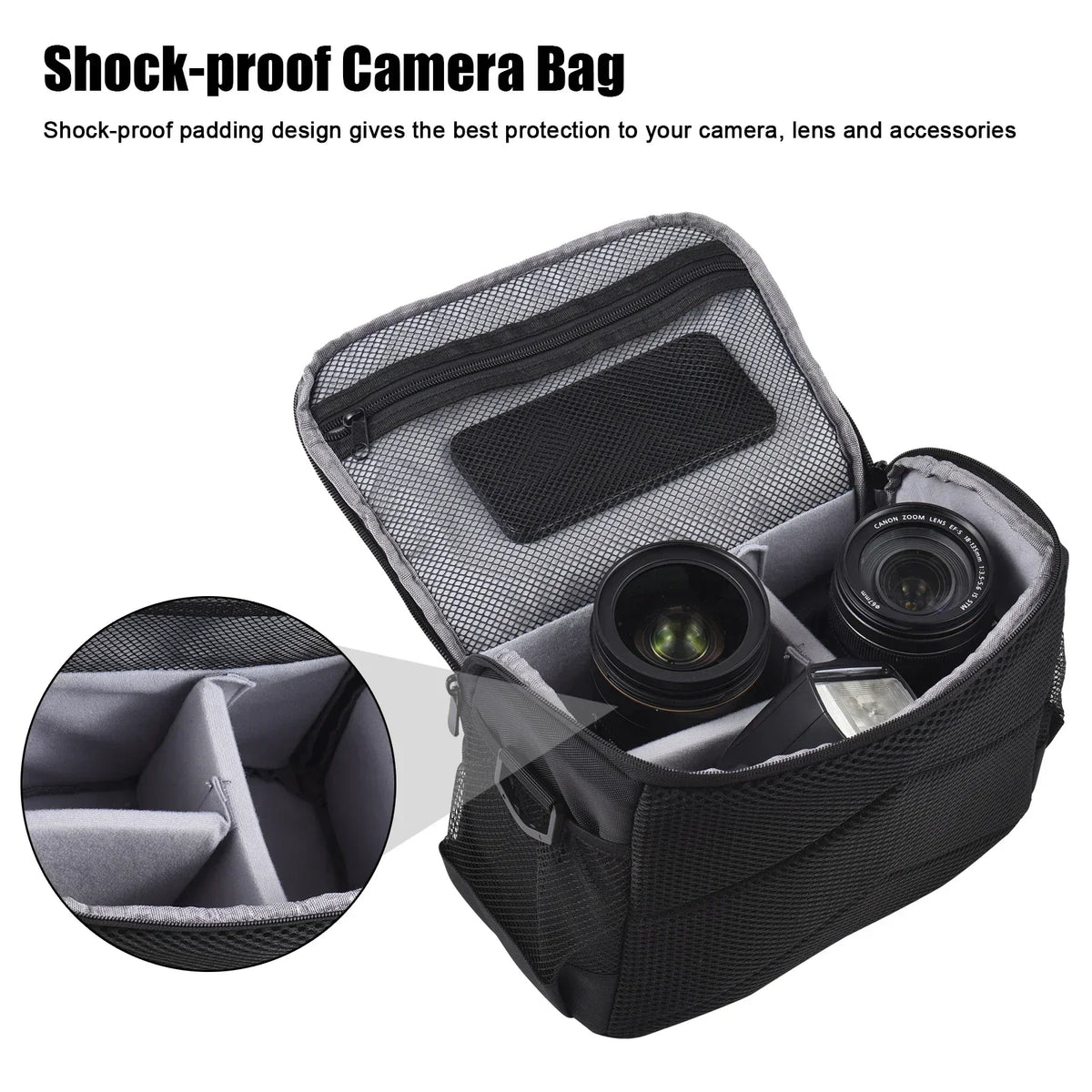 Camera Shoulder Bag Travel Case Black-2