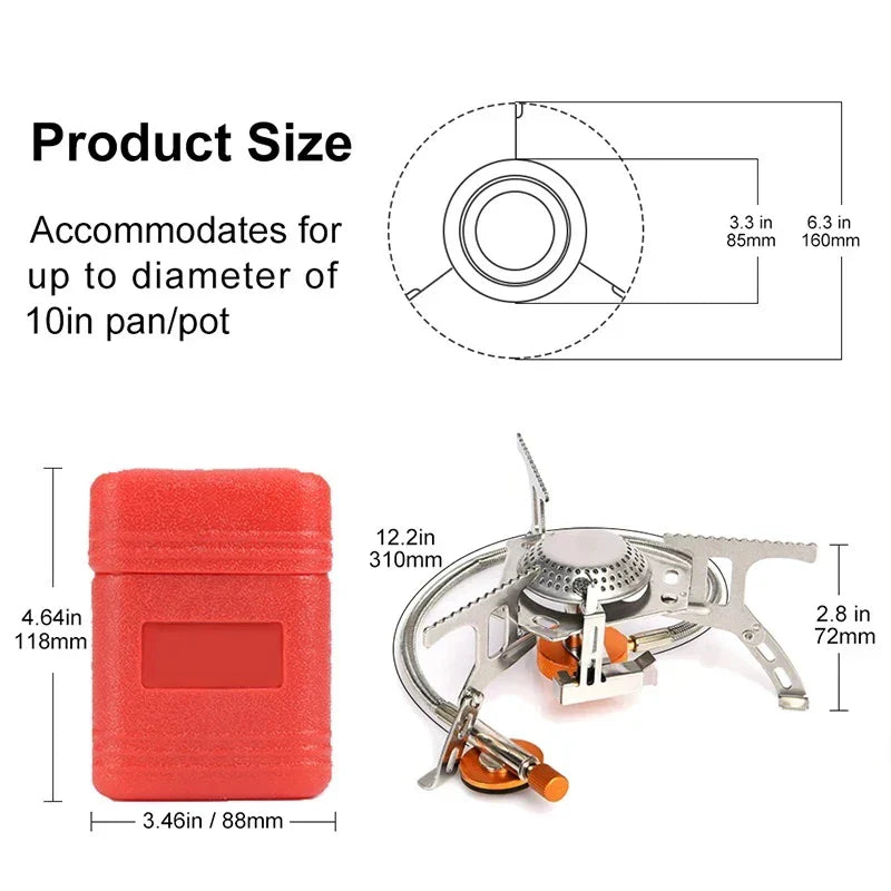 Portable Camping Gas Stove Folding Outdoor Burner (3500W)-4