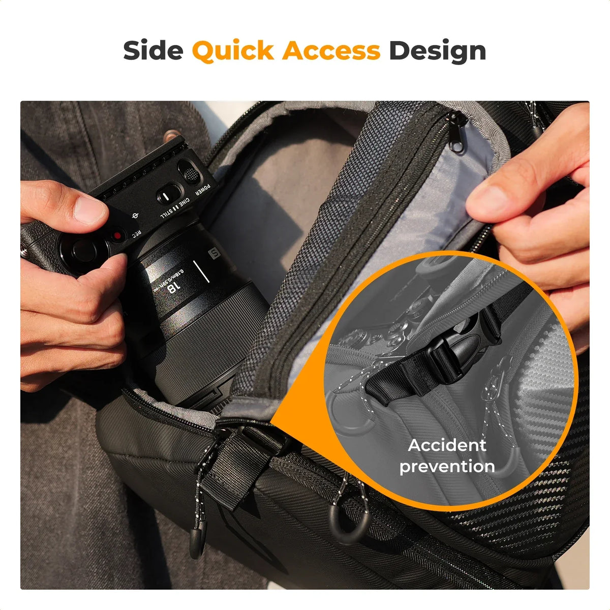 10L Hardshell Camera Sling Bag Grey-3