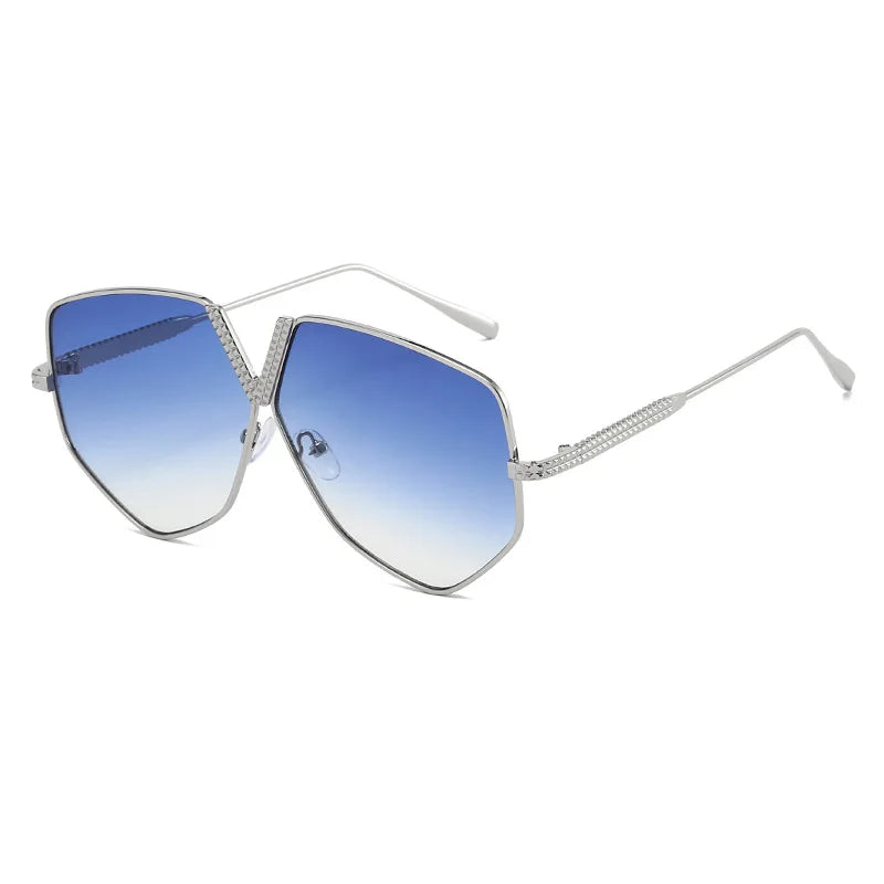 Radiant Gold Geometric Sunglasses-1
