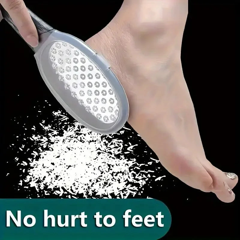 Stainless Steel Foot File - Anti-Splash Ergonomic File with Coarse/Fine Grit, Durable for Home Pedicure & Holiday Gift-0
