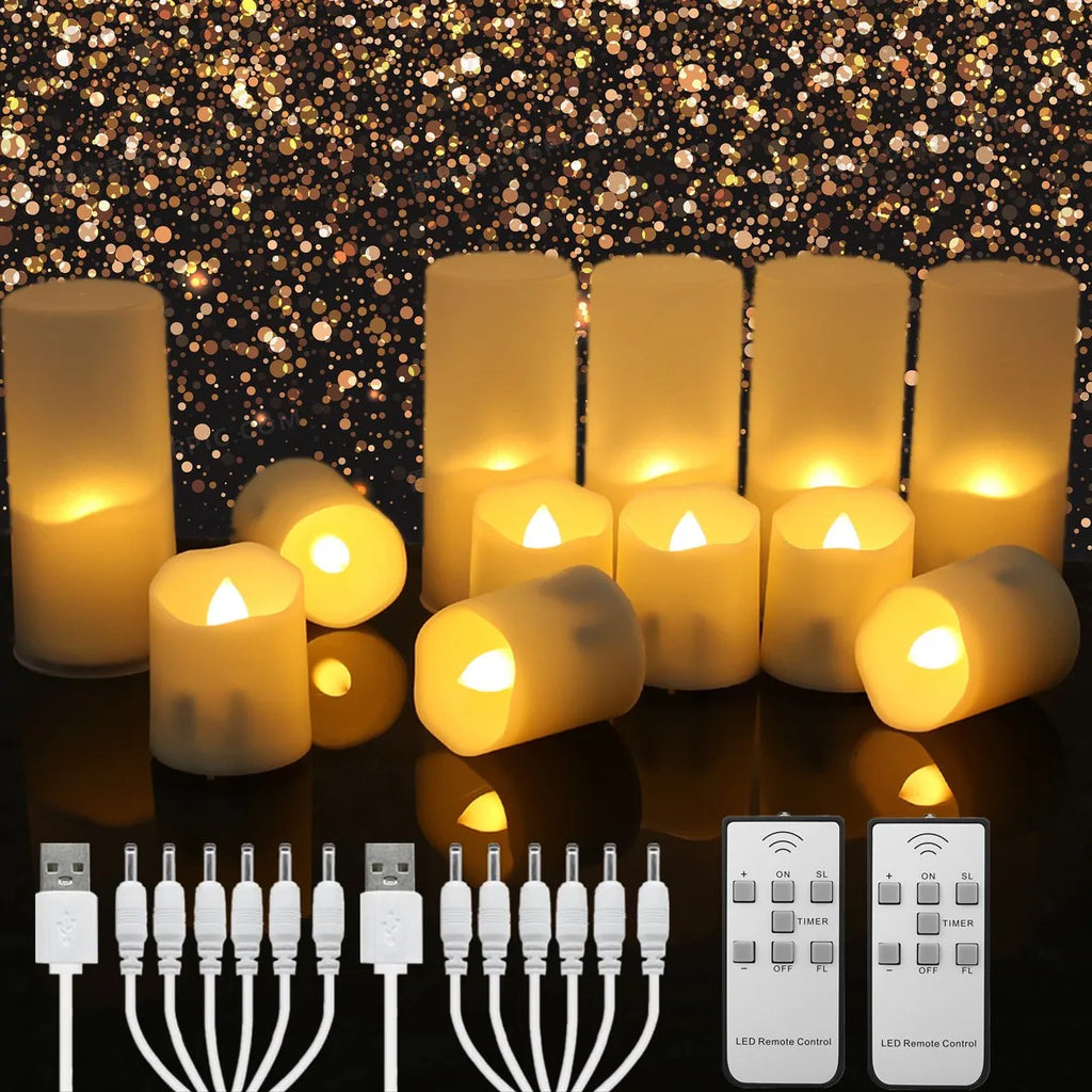 6-Pack Rechargeable LED Tealight Candles with Remote And Timer White-1