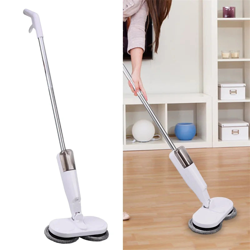 Wireless Electric Spin Mop Cleaner 2-in-1 Wet & Dry Floor Scrubber White-2