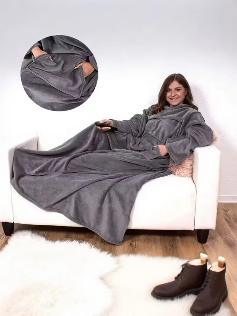 Wearable Flannel TV Blanket-0