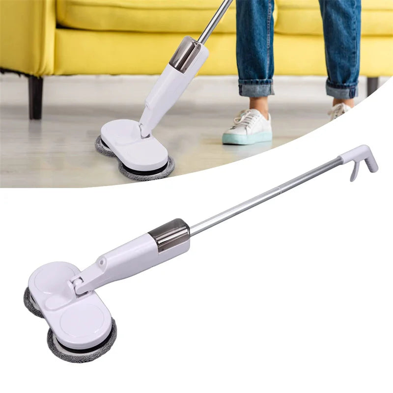 Wireless Electric Spin Mop Cleaner 2-in-1 Wet & Dry Floor Scrubber White-3
