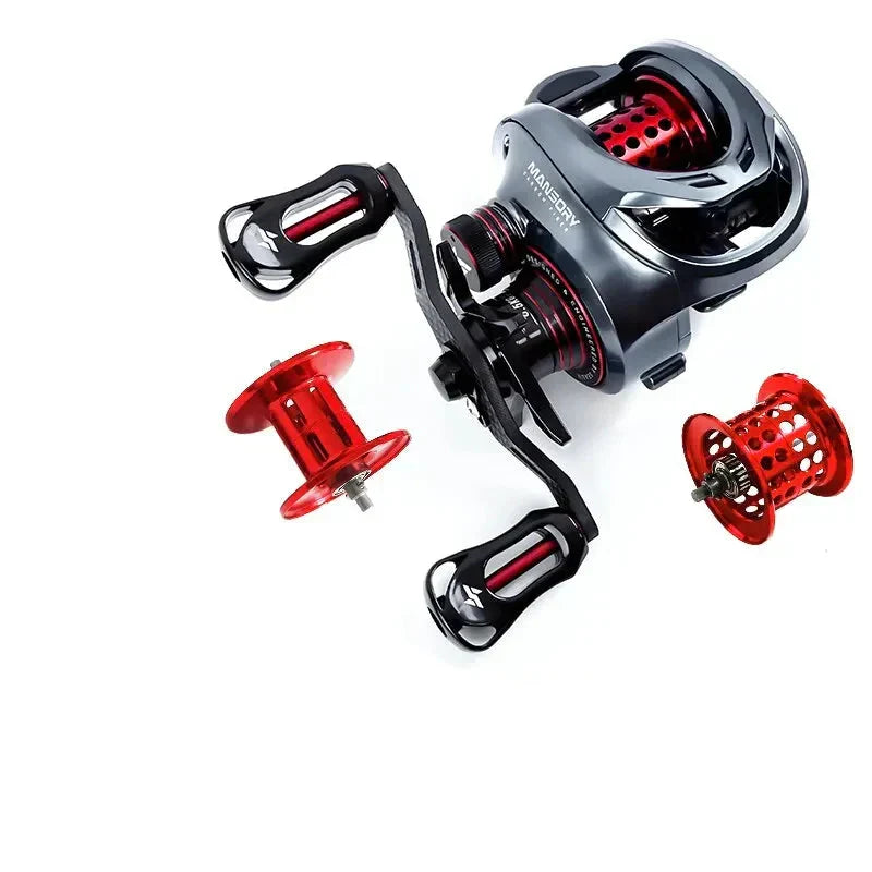 Ultralight Carbon Baitcasting Double Spool Reel Right-Handed Black-0