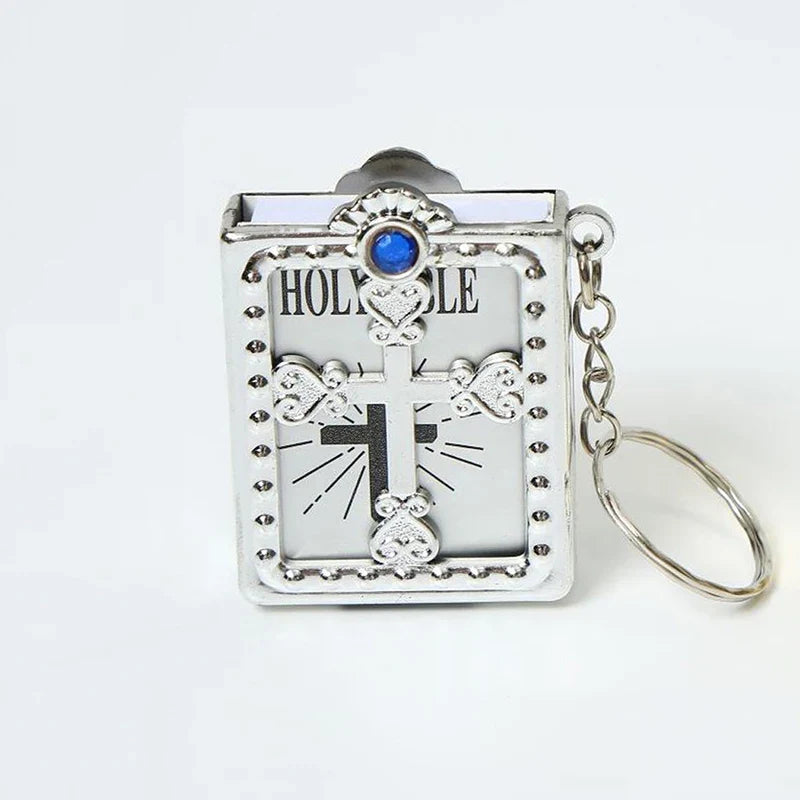 Fashion Holy Bible Keychain Mini Christian English Book Key Ring For Gift-10