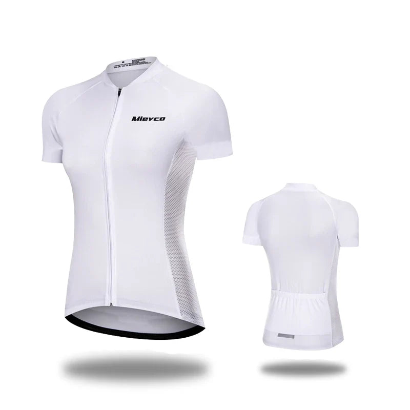 Women Cycling Jersey Summer MTB Bike Shirt Lightweight Breathable Reflective Cycling Top