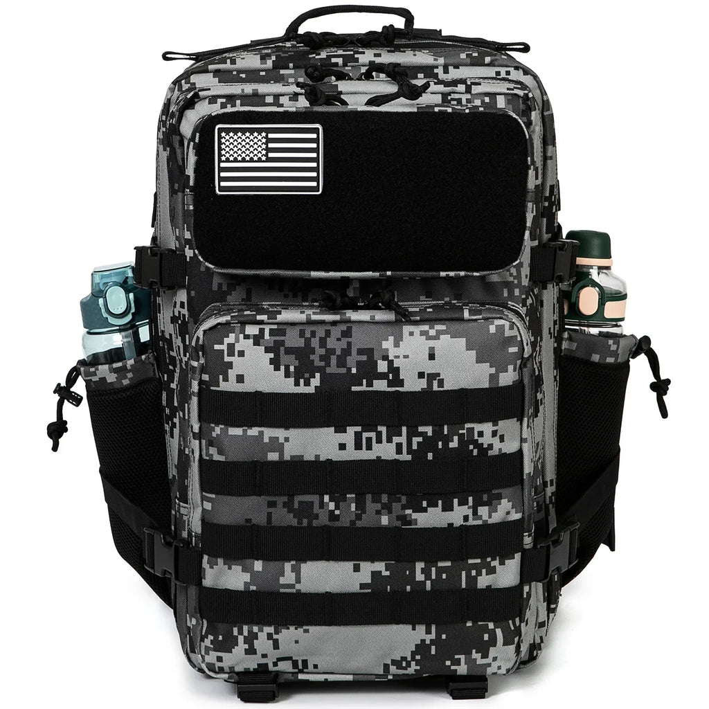 45L Tactical Backpack Waterproof Rucksack Black Camo-1
