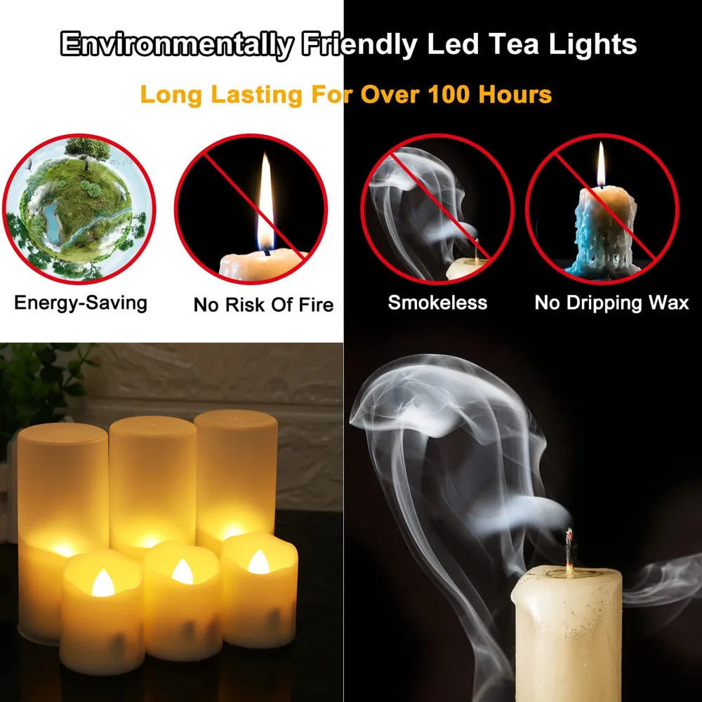 6-Pack Rechargeable LED Tealight Candles with Remote And Timer White-3