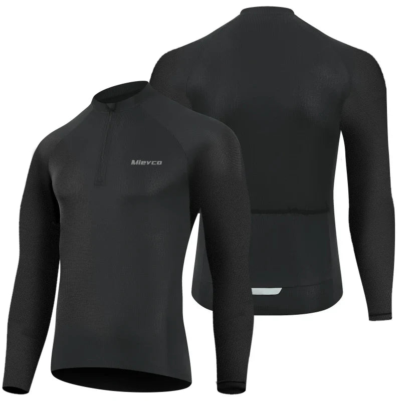 Men Long Sleeve Cycling Jersey Quick Dry Breathable Road Bike Shirt