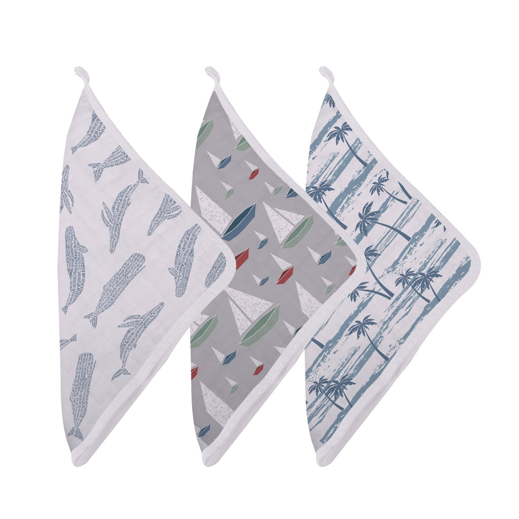 Ocean Tides Bamboo Washcloth Set of 3-2