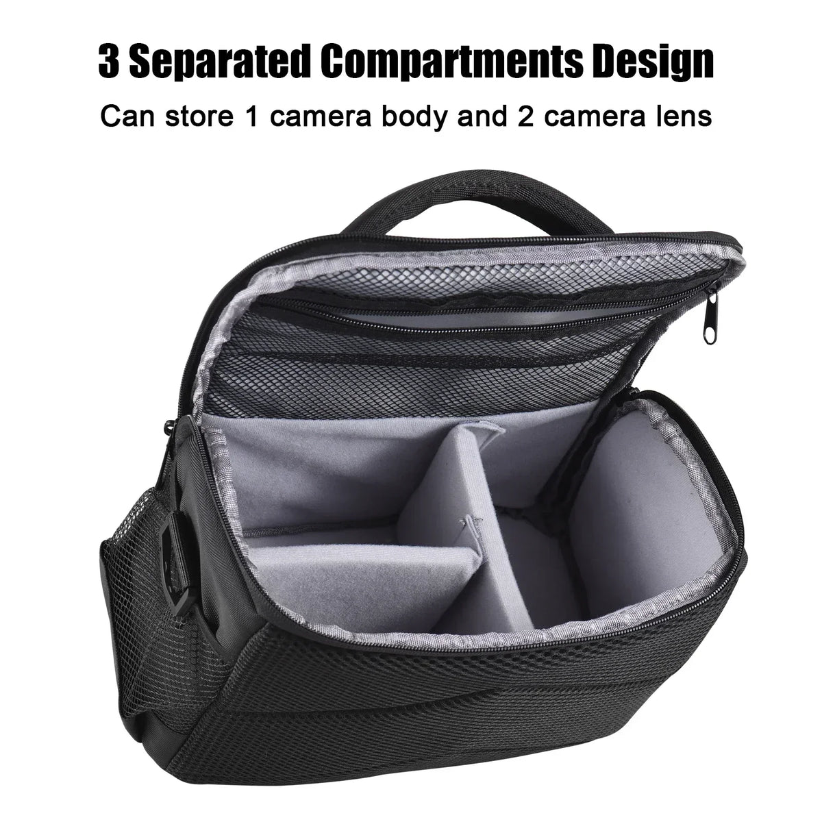 Camera Shoulder Bag Travel Case Black-3