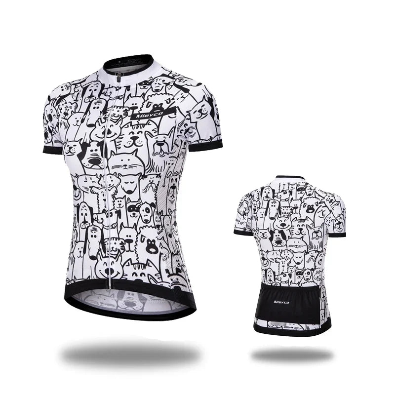 Women Cycling Jersey Summer MTB Bike Shirt Lightweight Breathable Reflective Cycling Top