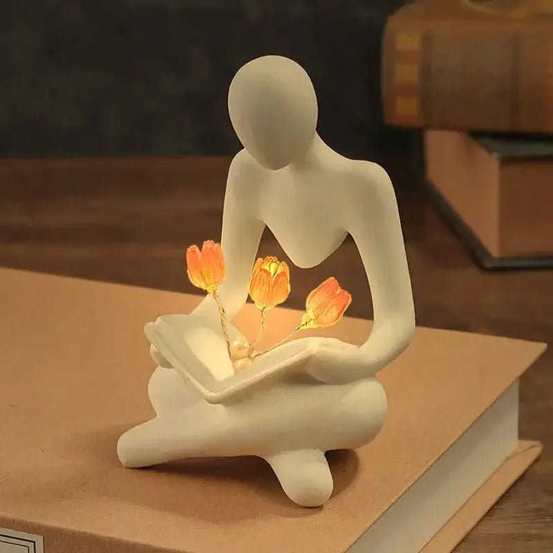 Elegance Illuminated: Abstract Figure Statue Lamp for Stylish Table Decor-1