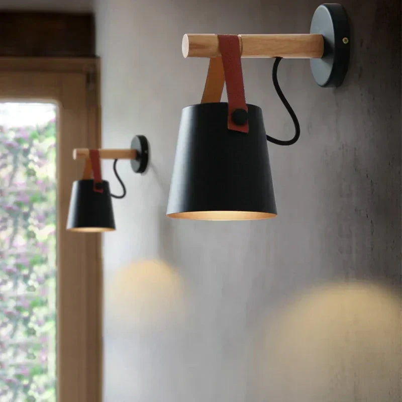 Nordic Modern Wooden Wall Lamp-1