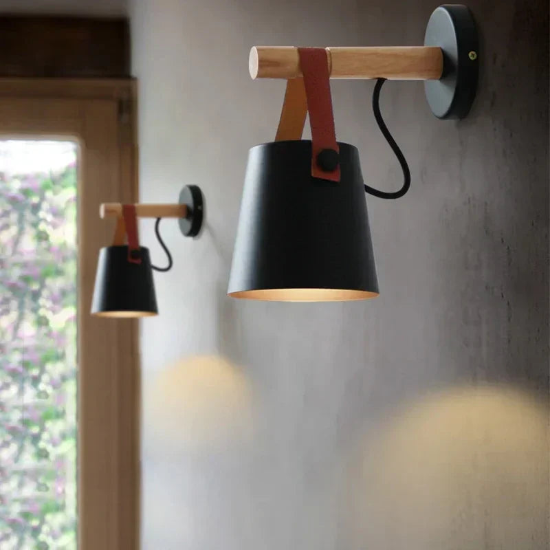 Nordic Modern Wooden Wall Lamp-1