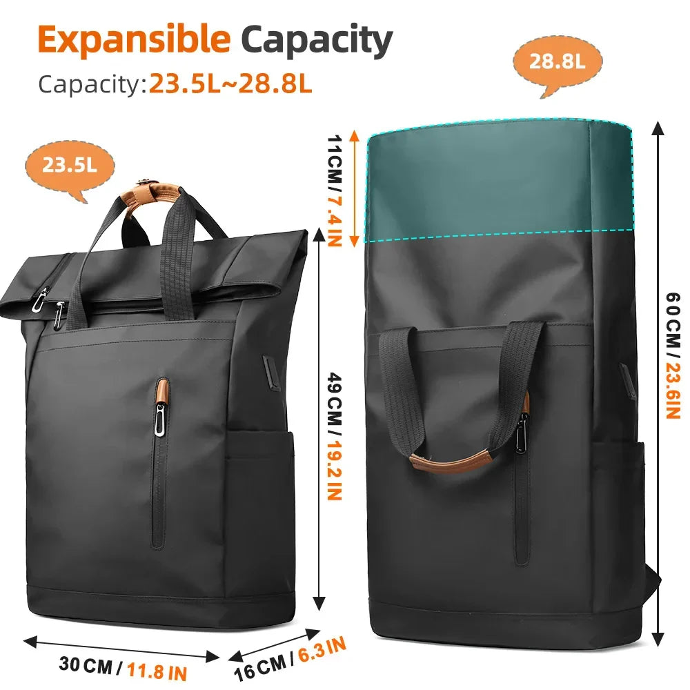 Ravel Expandable Laptop Backpack Waterproof Black-3