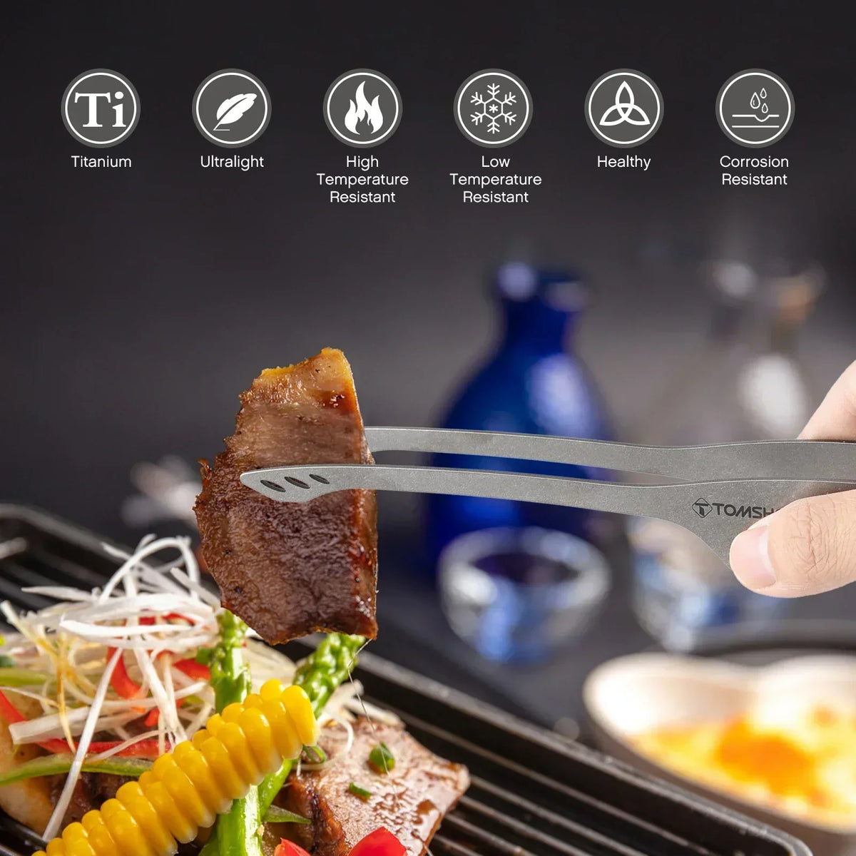 9.2 Inch Lightweight BBQ Grill Tongs-3