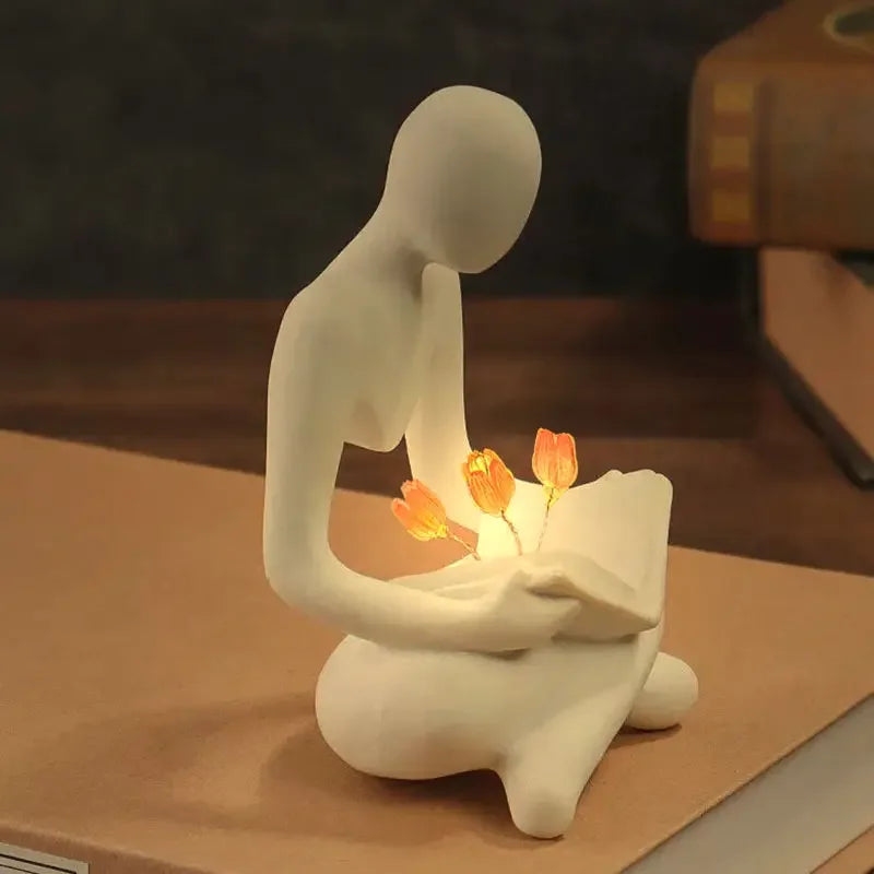 Elegance Illuminated: Abstract Figure Statue Lamp for Stylish Table Decor-3