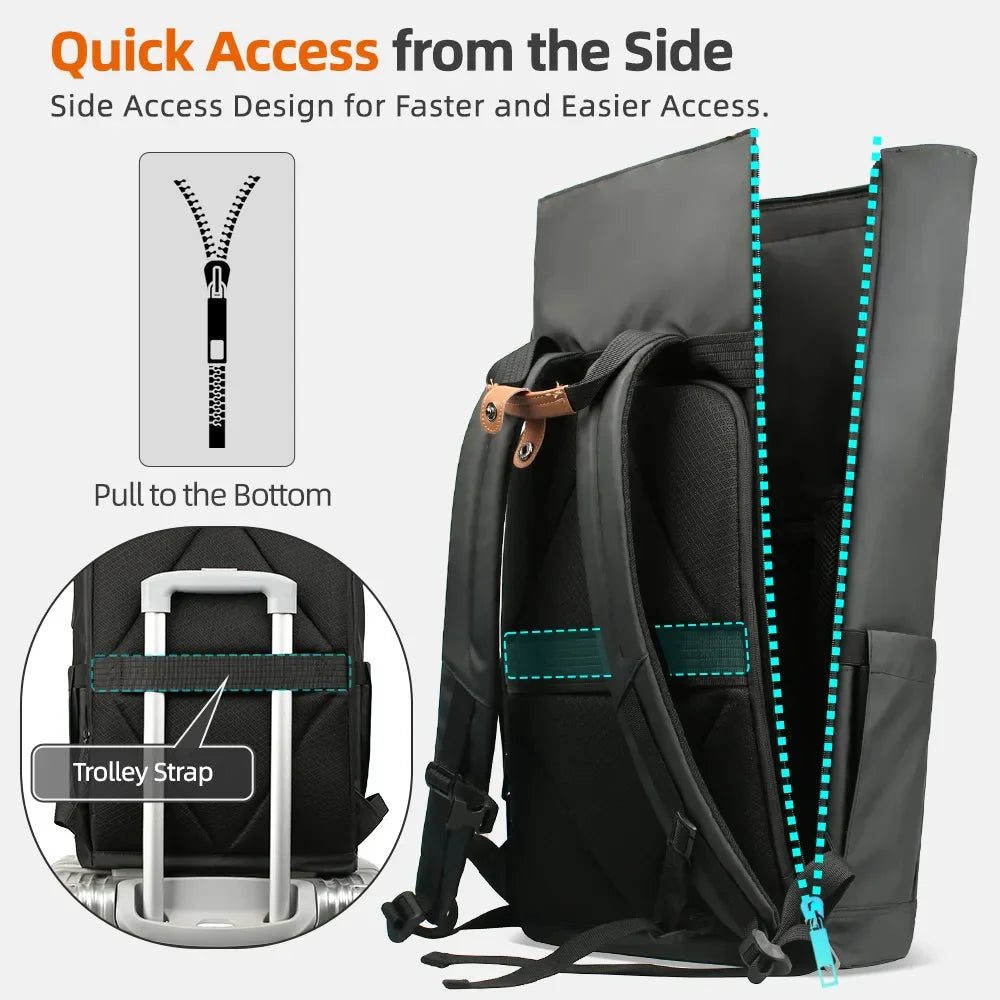 Ravel Expandable Laptop Backpack Waterproof Black-1