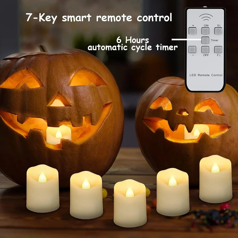 6-Pack Rechargeable LED Tealight Candles with Remote And Timer White-4