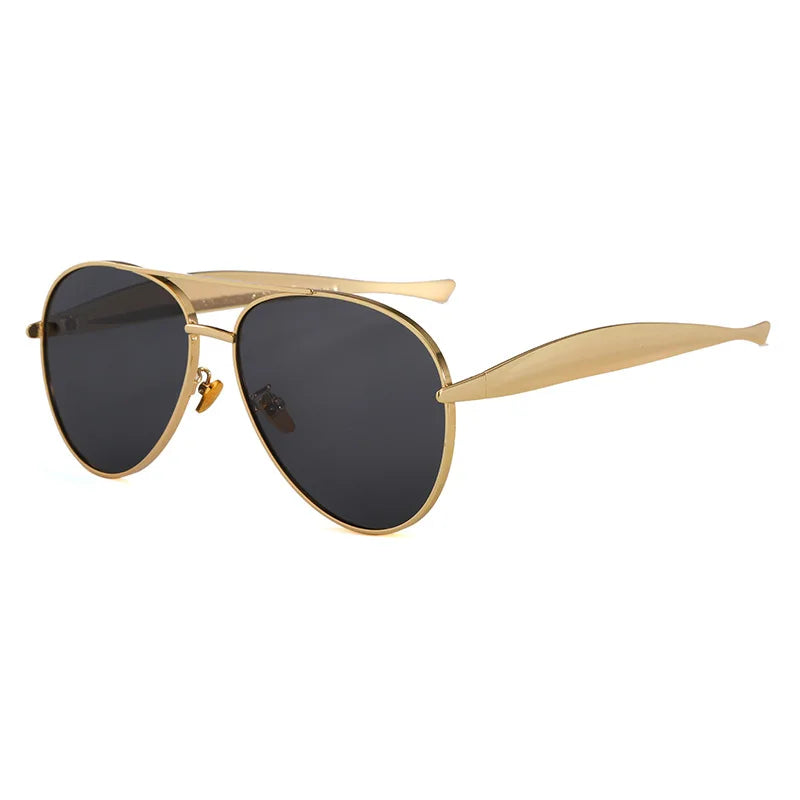 Limitless Gold Pilot Sunglasses-5