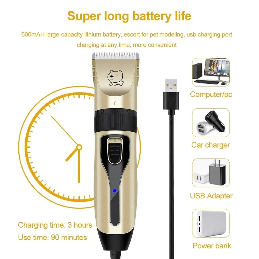 Dog Professional Hair Clipper Electrical Grooming Trimmer for Pets USB Rechargeable Cat Shaver Animals Haircut Machine-2