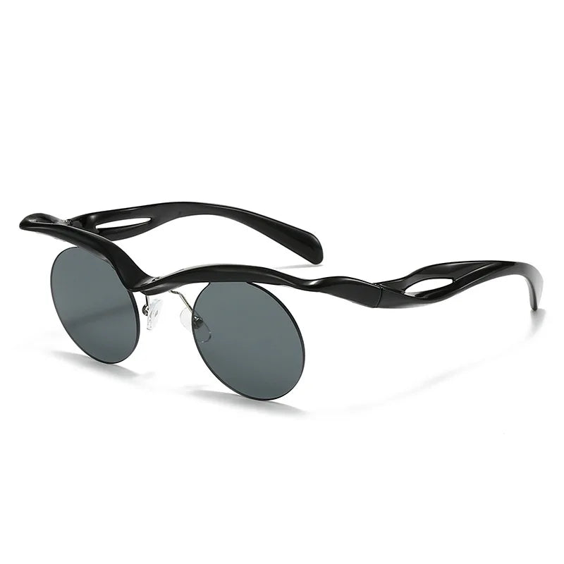 Daring Rimless Round Sunglasses-1