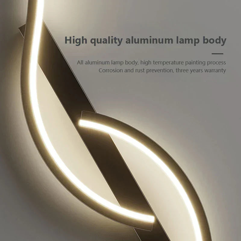 Minimalist LED Wall Lamp - Long Strip Sconces, Black, 100cm-2