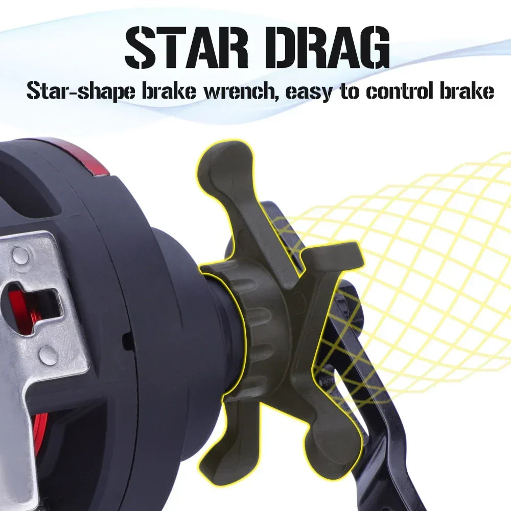 rolling Drum Fishing Reel 28kg Max DragRight Hand Red-2
