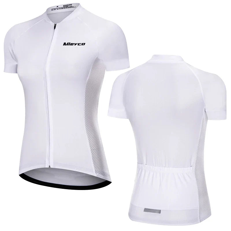 Women Cycling Jersey Summer MTB Bike Shirt Lightweight Breathable Reflective Cycling Top